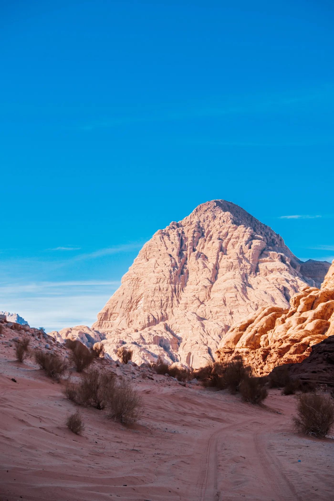 Una montagna di arenaria nel deserto giordano